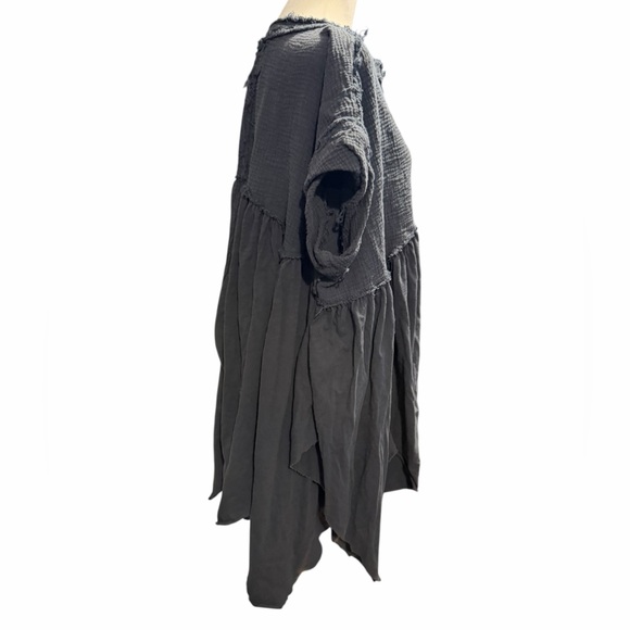 Free People We The Free Sugar Rush Babydoll Tunic Asymmetrical Draped Hem Large - Picture 6 of 10